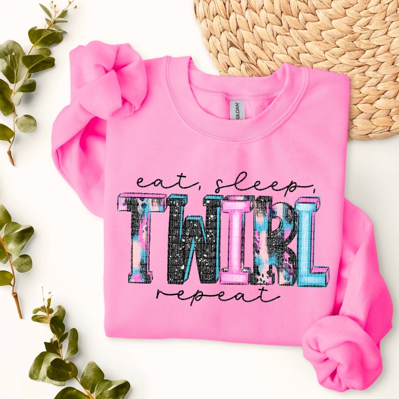 EAT SLEEP TWIRL REPEAT SUGAR SPOTTED GLITTER