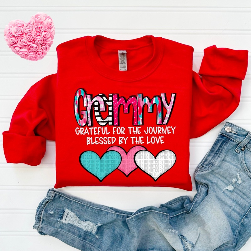 GRAMMY BLESSED BY THE LOVE|Black|White|Hearts|No Hearts