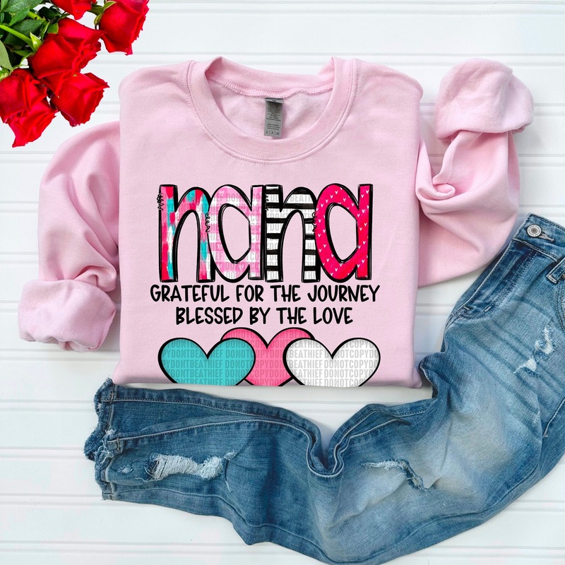 NANA BLESSED BY THE LOVE|Black|White|Hearts|No Hearts