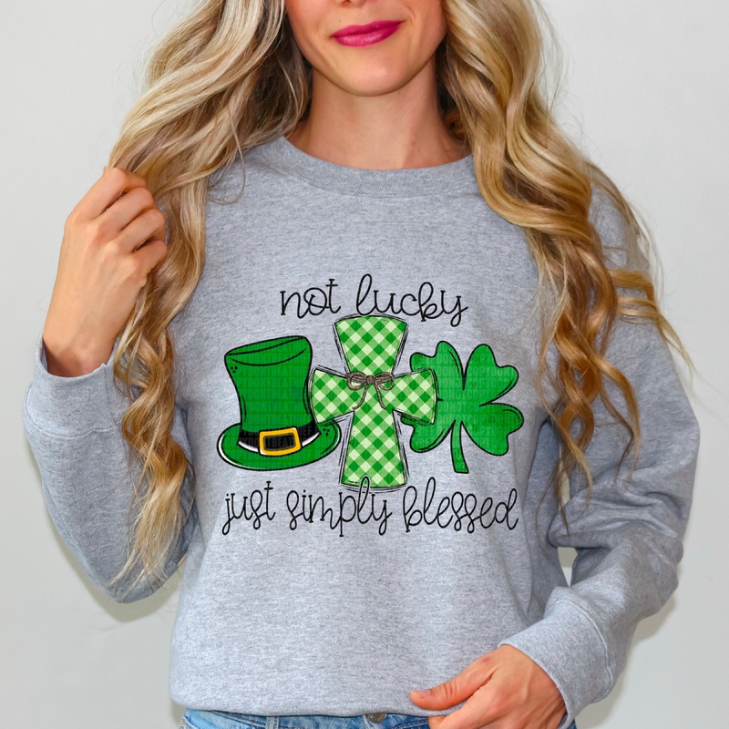 NOT LUCKY SIMPLY BLESSED|Pocket|Infant|Toddler|Youth|Adult 11″|Adult 12″