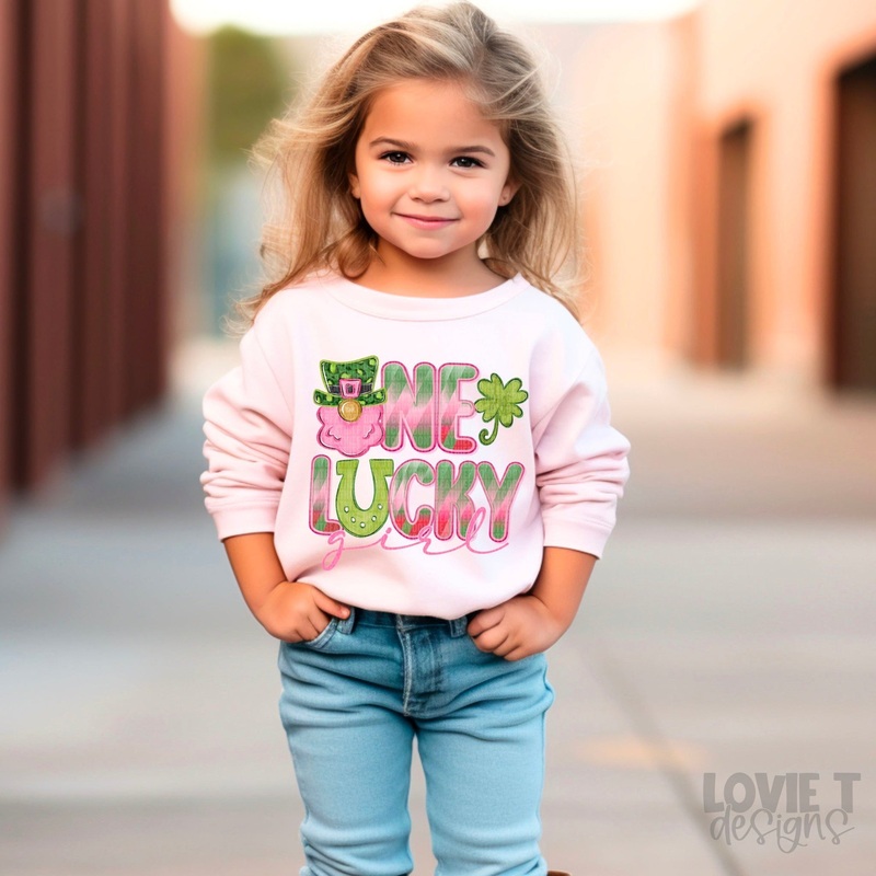 ONE LUCKY GIRL|Pocket 3.5″-4″|Infant|Toddler|Youth 8.5|Adult 11″|Adult 12″