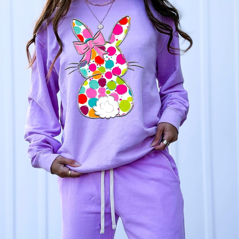 DOTTED EASTER BUNNY|Pocket|Infant|Toddler|Youth|Adult 11″|Adult 12″