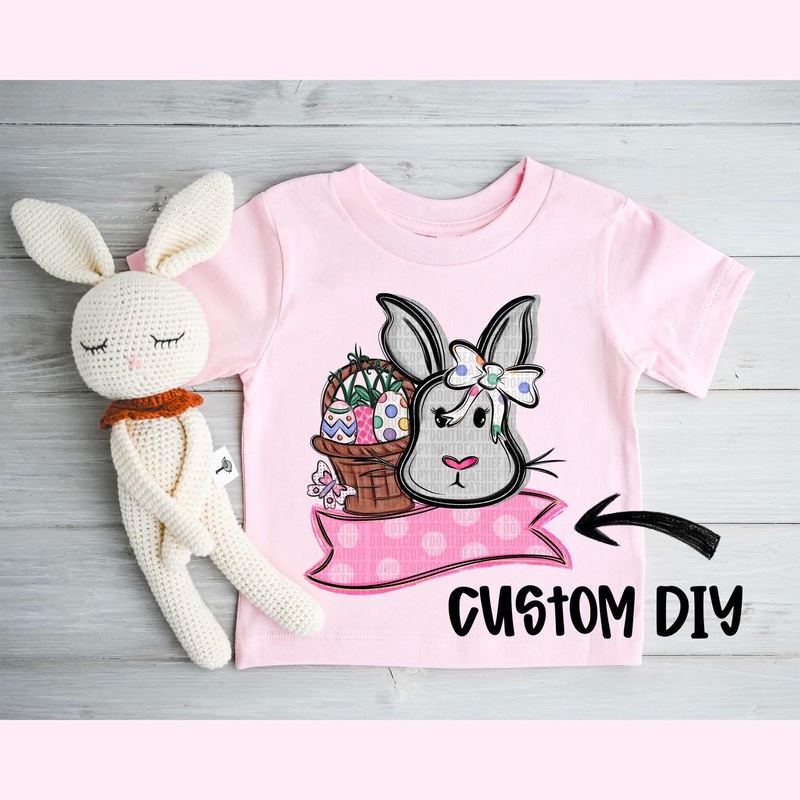 GIRL BUNNY EASTER NAME PLATE|Infant|Toddler|Youth 8.5|Adult 11″|Adult 12″