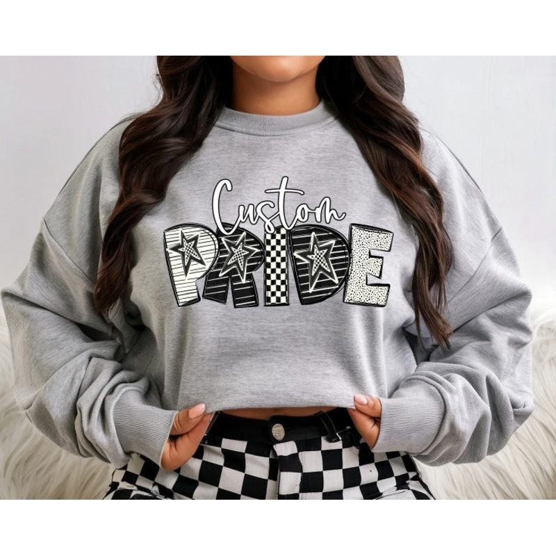 BLACK AND WHITE PRIDE|Pocket 3.5″-4″|Infant|Toddler|Youth 8.5|Adult 11″|Adult 12″