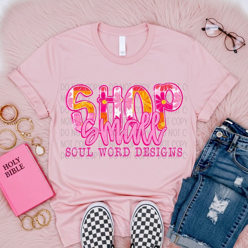 PATCHWORK BRIGHT FLORAL SHOP SMALL – CUSTOM NAME