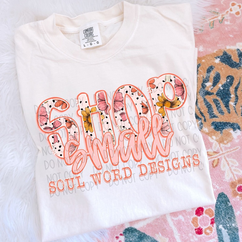 PATCHWORK FLORAL DOT SHOP SMALL – CUSTOM NAME