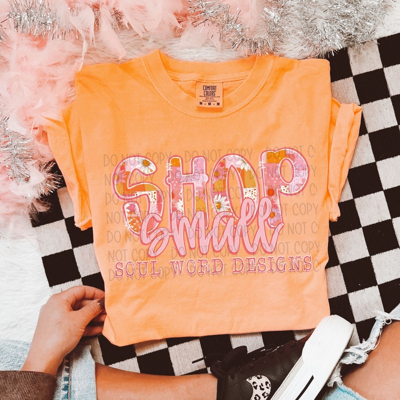 PATCHWORK PINK FLORAL SHOP SMALL – CUSTOM NAME