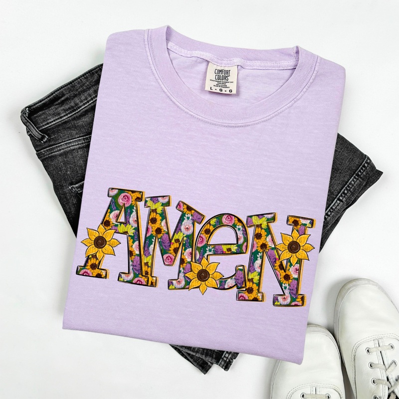 SUNFLOWER AMEN|Pocket 4″|Infant 6″|Toddler 7″|Youth 8.5″|Adult 11″|Adult 12″
