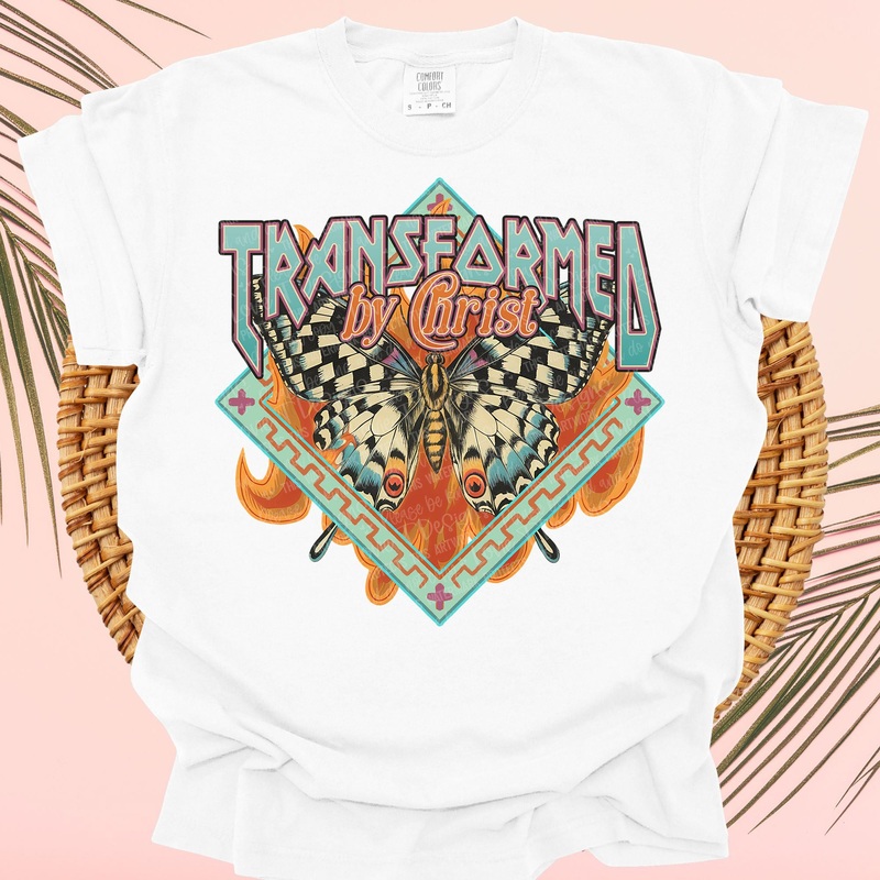TRANSFORMED BY CHRIST|Pocket 4″|Infant 6″|Toddler 7″|Youth 8.5″|Adult 11″|Adult 12″
