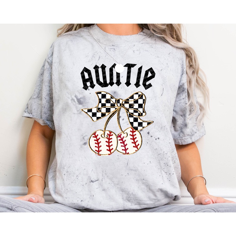 BASEBALL AUNTIE CHERRIES|Pocket 4″|Infant 6″|Toddler 7″|Youth 8.5″|Adult 11″|Adult 12″