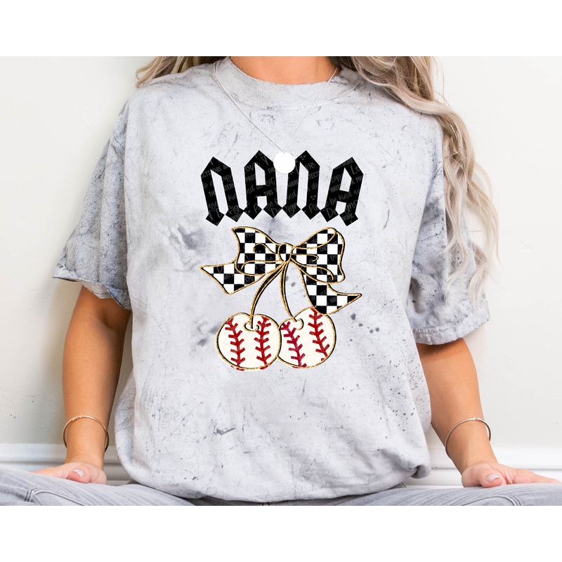 BASEBALL NANA CHERRIES|Pocket 4″|Infant 6″|Toddler 7″|Youth 8.5″|Adult 11″|Adult 12″
