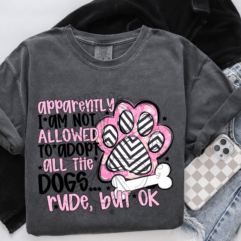 ADOPT ALL THE DOGS|Pocket 4″|Infant 6″|Toddler 7″|Youth 8.5″|Adult 11″|Adult 12″