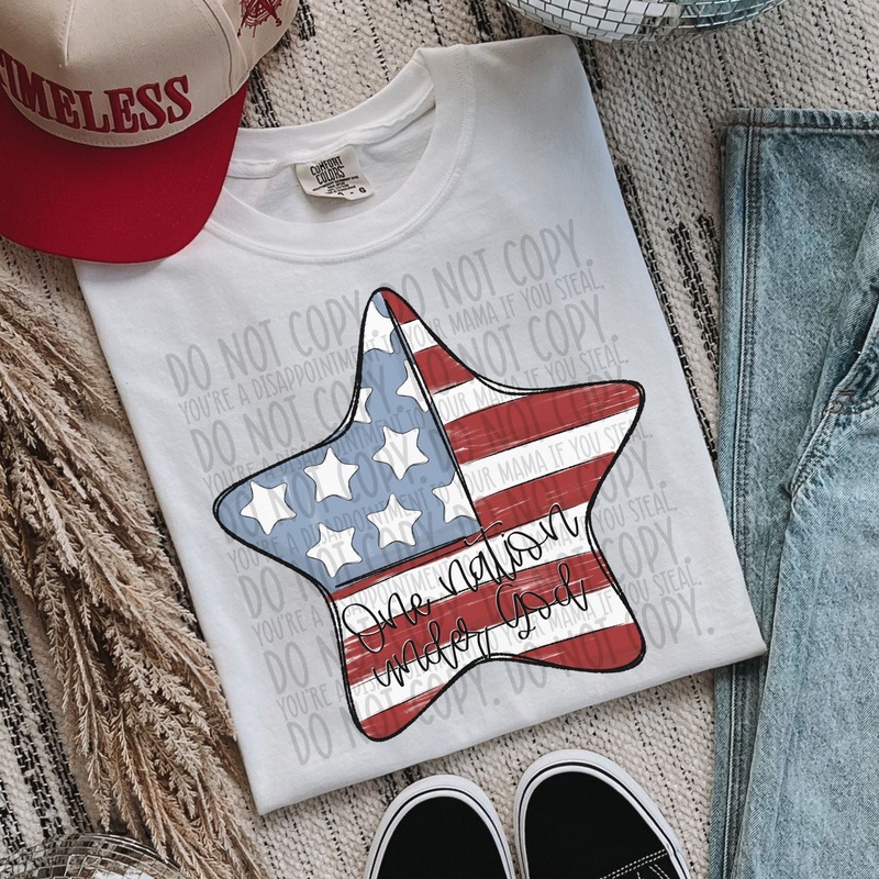 ONE NATION STAR|Pocket 4″|Infant 6″|Toddler 7″|Youth 8.5″|Adult 11″|Adult 12″