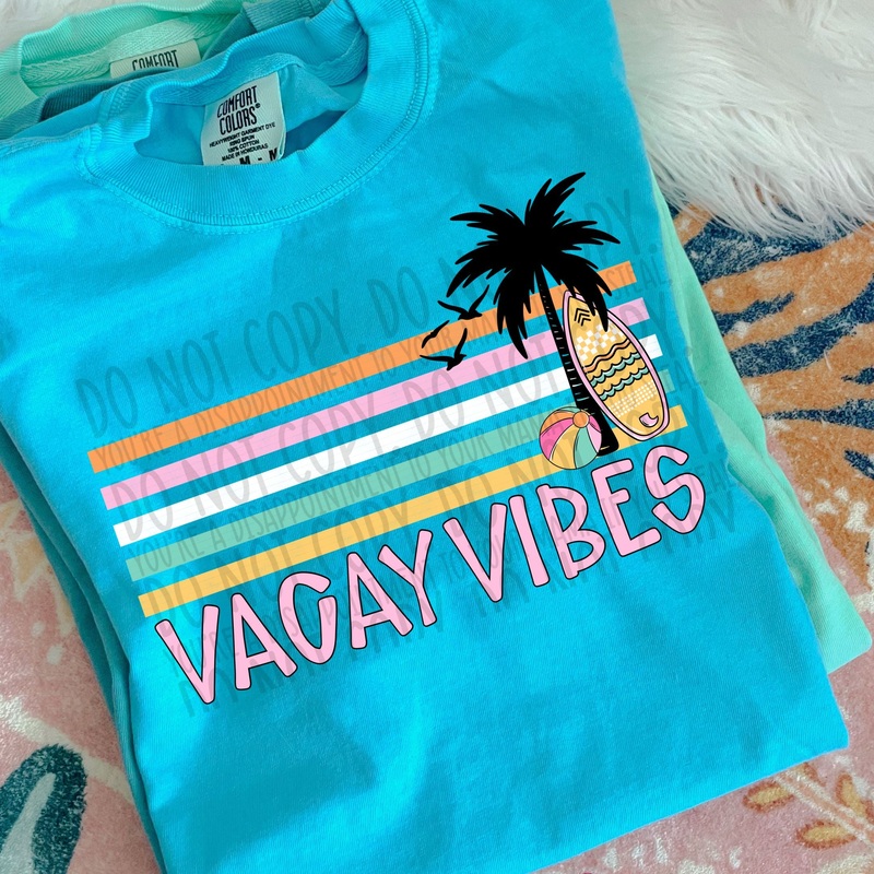 VACAY VIBES RETRO STRIPE|Pocket 4″|Infant 6″|Toddler 7″|Youth 8.5″|Adult 11″|Adult 12″