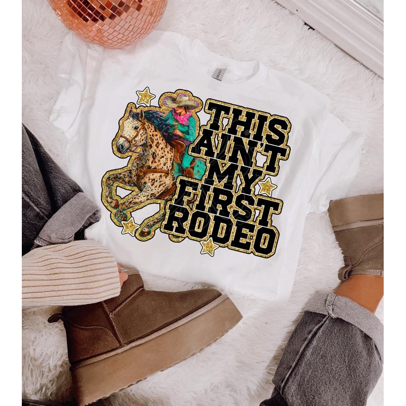AIN’T MY FIRST RODEO|Pocket 4″|Infant 6″|Toddler 7″|Youth 8.5″|Adult 11″|Adult 12″