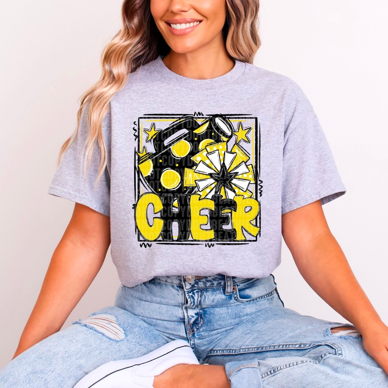 BLACK AND YELLOW CHEER WITH FRAME