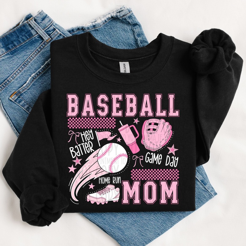 BASEBALL MOM WHITE|Pocket 4″|Infant 6″|Toddler 7″|Youth 8.5″|Adult 11″|Adult 12″