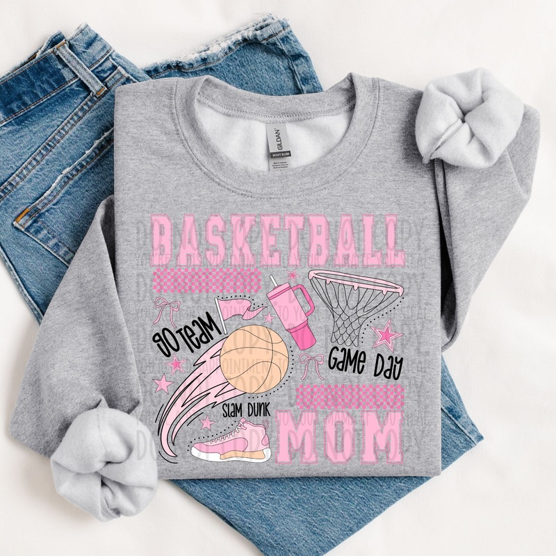 BASKETBALL MOM BLACK|Pocket 4″|Infant 6″|Toddler 7″|Youth 8.5″|Adult 11″|Adult 12″