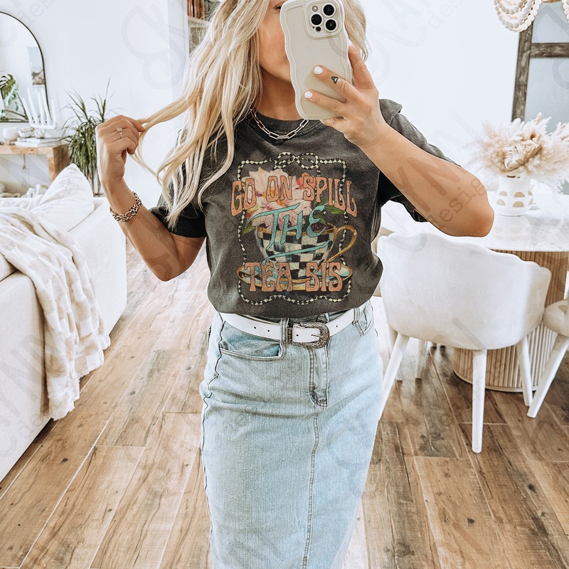 SPILL THE TEA SIS|Pocket 4″|Infant 6″|Toddler 7″|Youth 8.5″|Adult 11″|Adult 12″