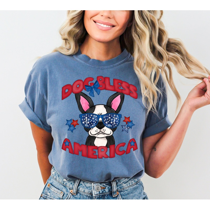 DOG BLESS AMERICA BOSTON TERRIER