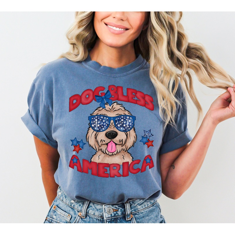 DOG BLESS AMERICA GOLDEN DOODLE
