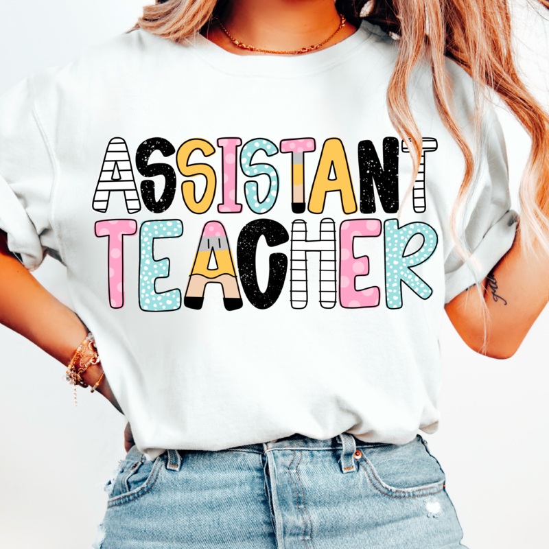 ASSISTANT TEACHER|Pocket 4″|Infant 6″|Toddler 7″|Youth 8.5″|Adult 11″|Adult 12″