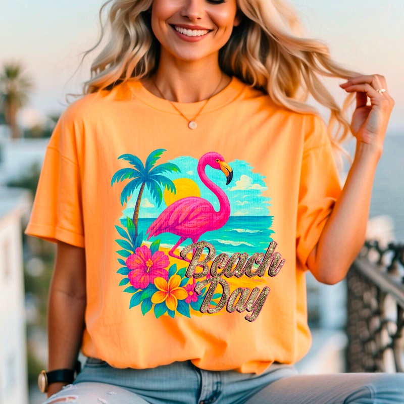 BEACH DAY FLAMINGO|Pocket 4″|Infant 6″|Toddler 7″|Youth 8.5″|Adult 11″|Adult 12″