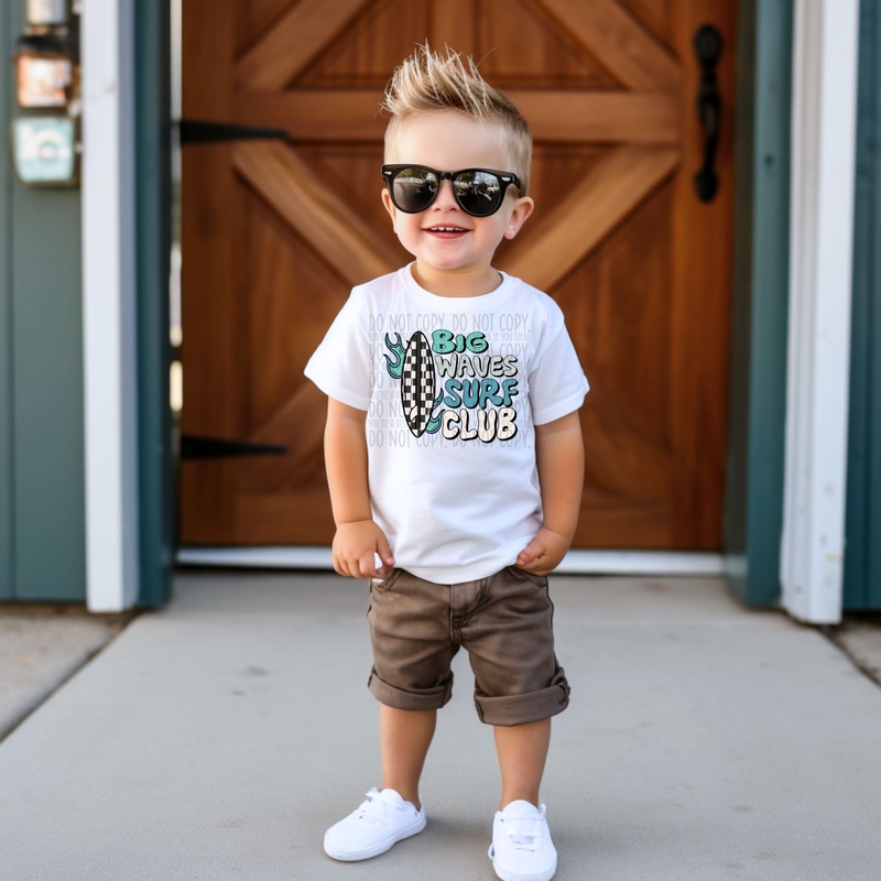 BIG WAVES SURF CLUB|Pocket 4″|Infant 6″|Toddler 7″|Youth 8.5″|Adult 11″|Adult 12″
