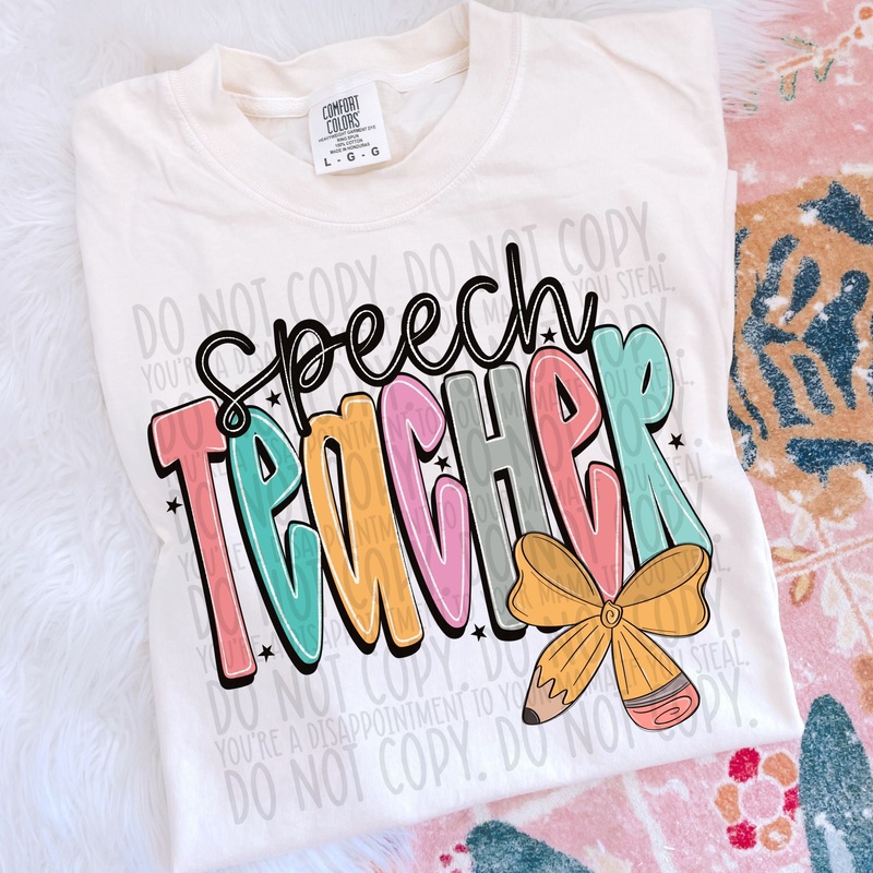 SPEECH TEACHER DOODLE PENCIL|Pocket 4″|Infant 6″|Toddler 7″|Youth 8.5″|Adult 11″|Adult 12″
