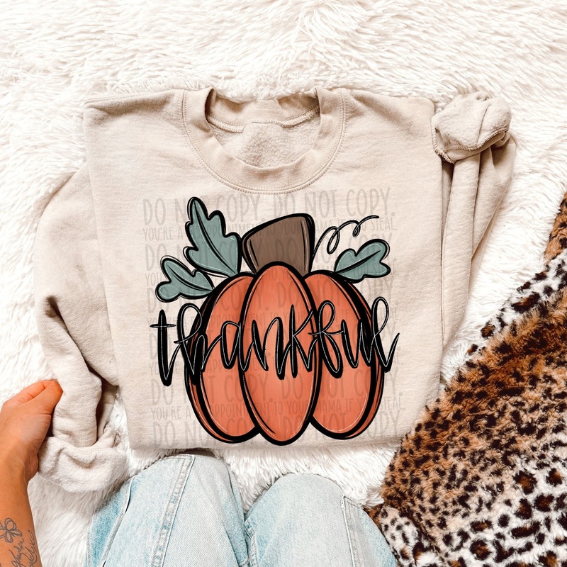 THANKFUL PUMPKIN|Pocket 4″|Infant 6″|Toddler 7″|Youth 8.5″|Adult 11″|Adult 12″