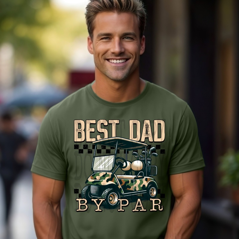 BEST DAD BY PAR|Pocket 4″|Infant 6″|Toddler 7″|Youth 8.5″|Adult 11″|Adult 12″