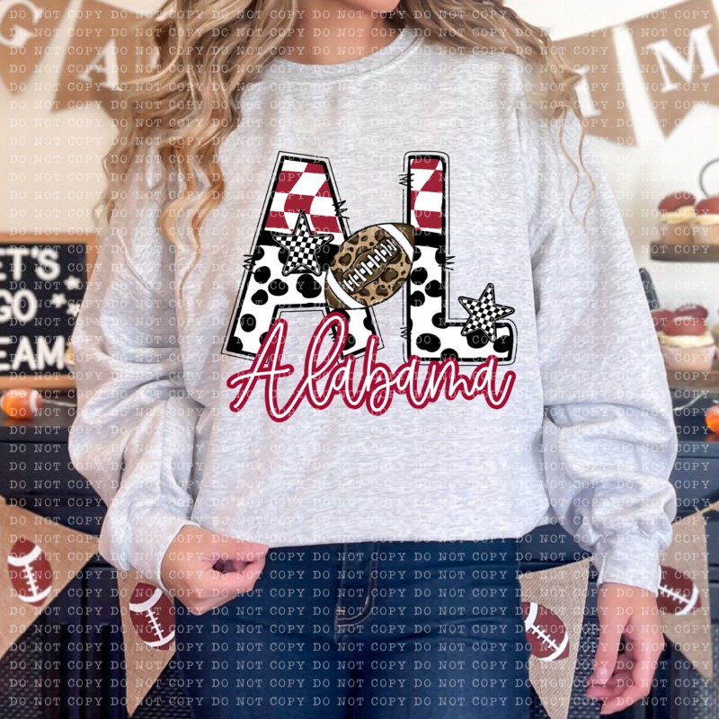 ALABAMA|Pocket 4″|Infant 6″|Toddler 7″|Youth 8.5″|Adult 11″|Adult 12″