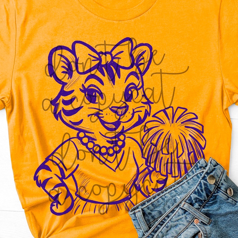 VINTAGE CHEER MASCOTS TIGER|Pocket 4″|Infant 6″|Toddler 7″|Youth 8.5″|Adult 11″|Adult 12″