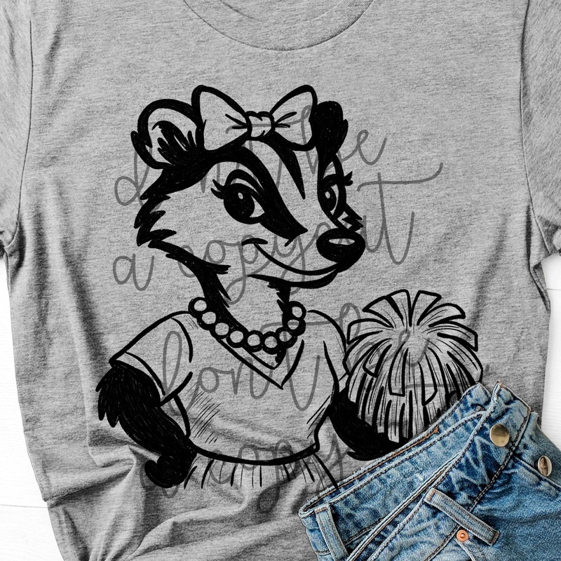 VINTAGE CHEER MASCOTS BADGER|Pocket 4″|Infant 6″|Toddler 7″|Youth 8.5″|Adult 11″|Adult 12″