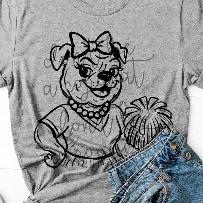VINTAGE CHEER MASCOTS BULLDOG|Pocket 4″|Infant 6″|Toddler 7″|Youth 8.5″|Adult 11″|Adult 12″