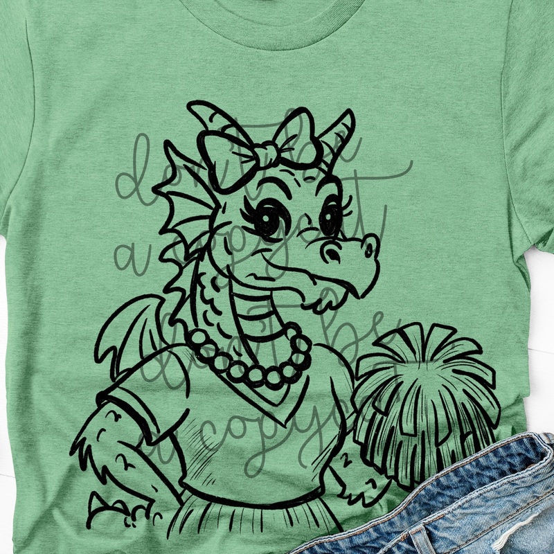 VINTAGE CHEER MASCOTS DRAGON|Pocket 4″|Infant 6″|Toddler 7″|Youth 8.5″|Adult 11″|Adult 12″