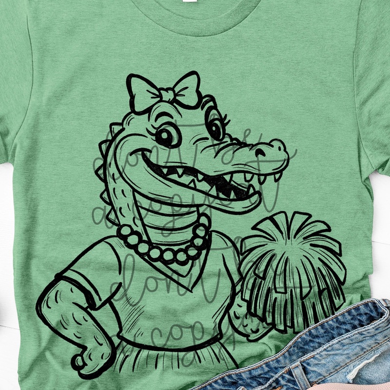 VINTAGE CHEER MASCOTS GATOR|Pocket 4″|Infant 6″|Toddler 7″|Youth 8.5″|Adult 11″|Adult 12″