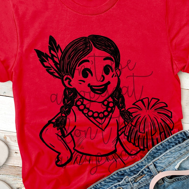 VINTAGE CHEER MASCOTS INDIAN|Pocket 4″|Infant 6″|Toddler 7″|Youth 8.5″|Adult 11″|Adult 12″