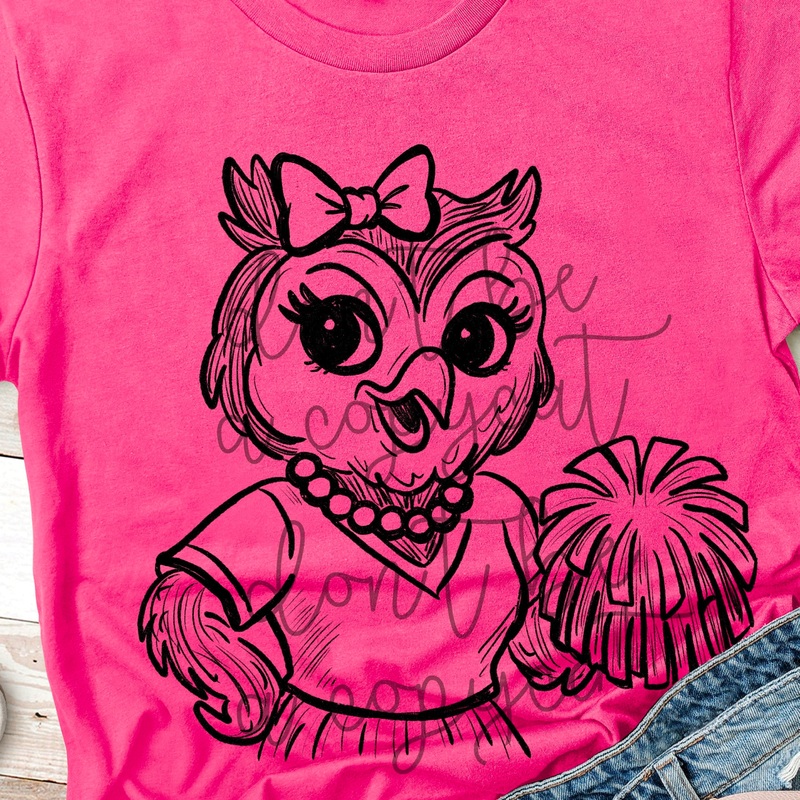VINTAGE CHEER MASCOTS OWL|Pocket 4″|Infant 6″|Toddler 7″|Youth 8.5″|Adult 11″|Adult 12″