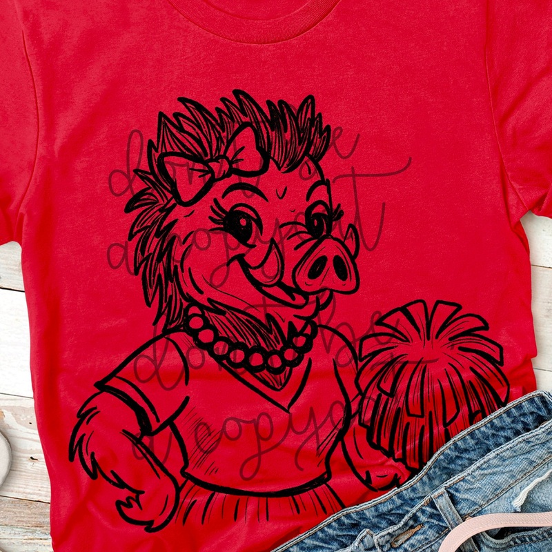 VINTAGE CHEER MASCOTS RAZORBACK