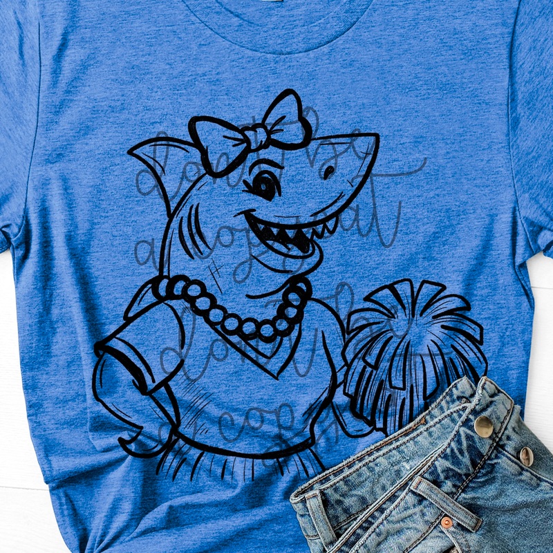 VINTAGE CHEER MASCOTS SHARK|Pocket 4″|Infant 6″|Toddler 7″|Youth 8.5″|Adult 11″|Adult 12″