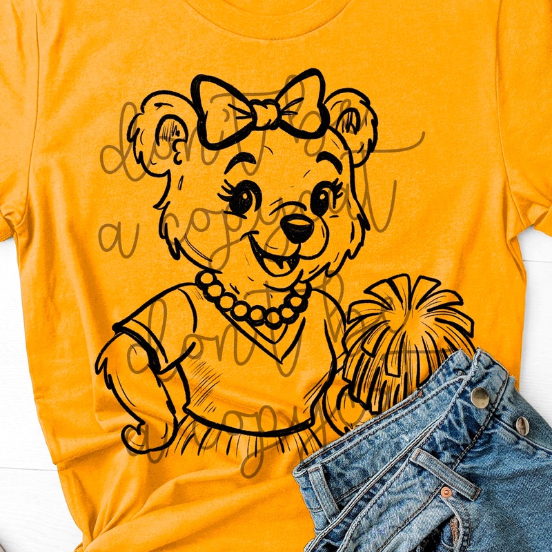 VINTAGE CHEER MASCOTS BEAR|Pocket 4″|Infant 6″|Toddler 7″|Youth 8.5″|Adult 11″|Adult 12″