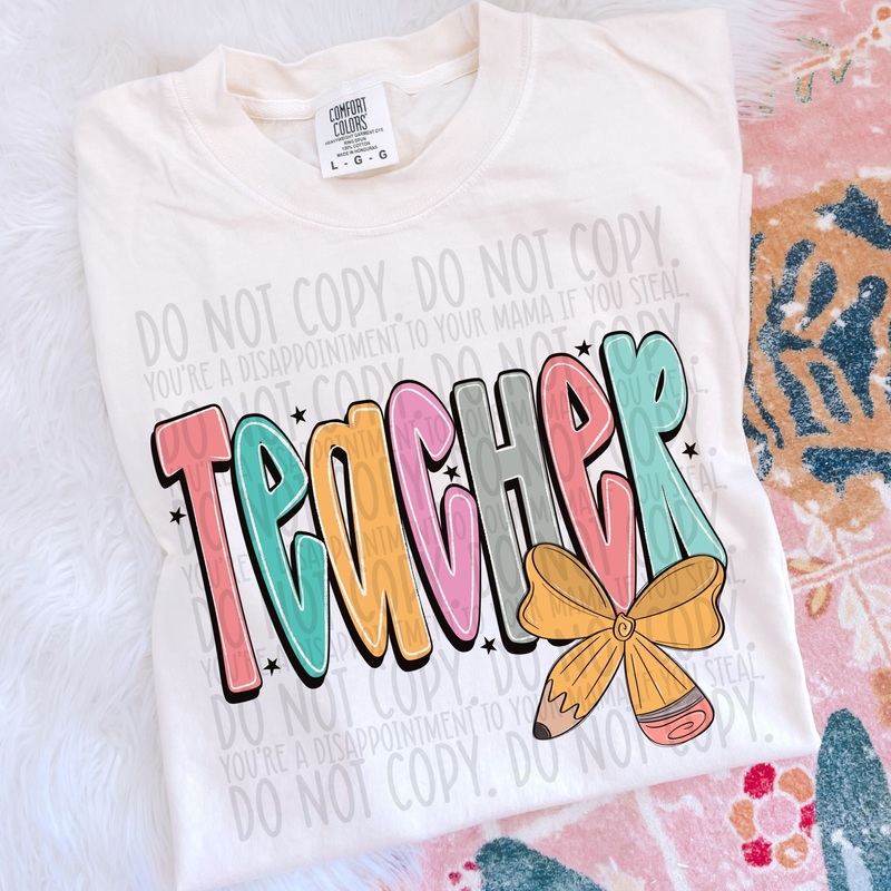 TEACHER DOODLE PENCIL|Pocket 4″|Infant 6″|Toddler 7″|Youth 8.5″|Adult 11″|Adult 12″