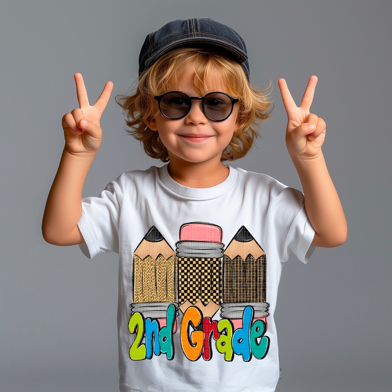 DOODLE PENCIL BOY 2NDGRADE|Pocket 4″|Infant 6″|Toddler 7″|Youth 8.5″|Adult 11″|Adult 12″