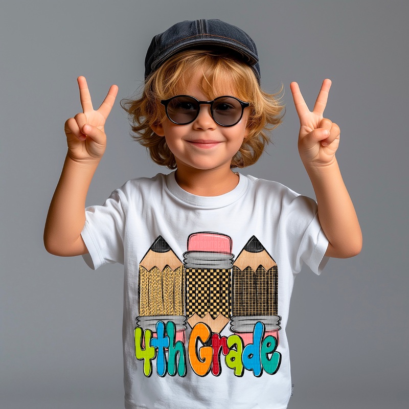 DOODLE PENCIL BOY 4THGRADE|Pocket 4″|Infant 6″|Toddler 7″|Youth 8.5″|Adult 11″|Adult 12″