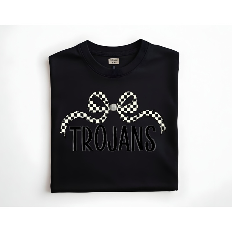 TROJANS CHECKER WIDE BOW|Pocket 4″|Infant 6″|Toddler 7″|Youth 8.5″|Adult 11″|Adult 12″