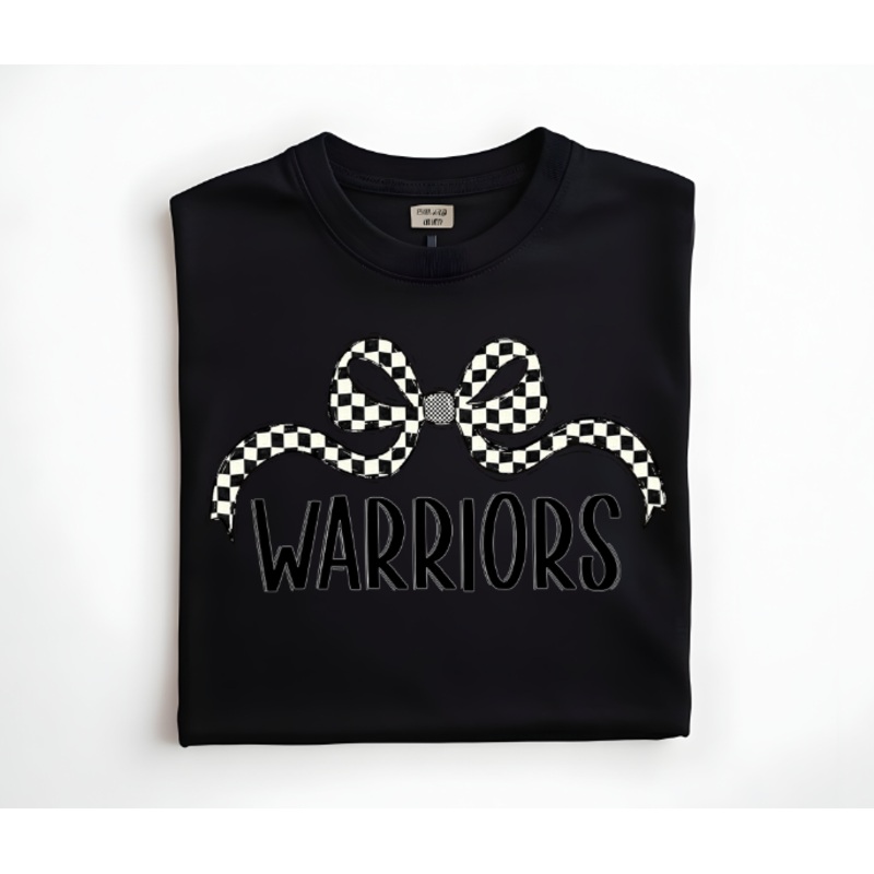 WARRIORS CHECKER WIDE BOW|Pocket 4″|Infant 6″|Toddler 7″|Youth 8.5″|Adult 11″|Adult 12″