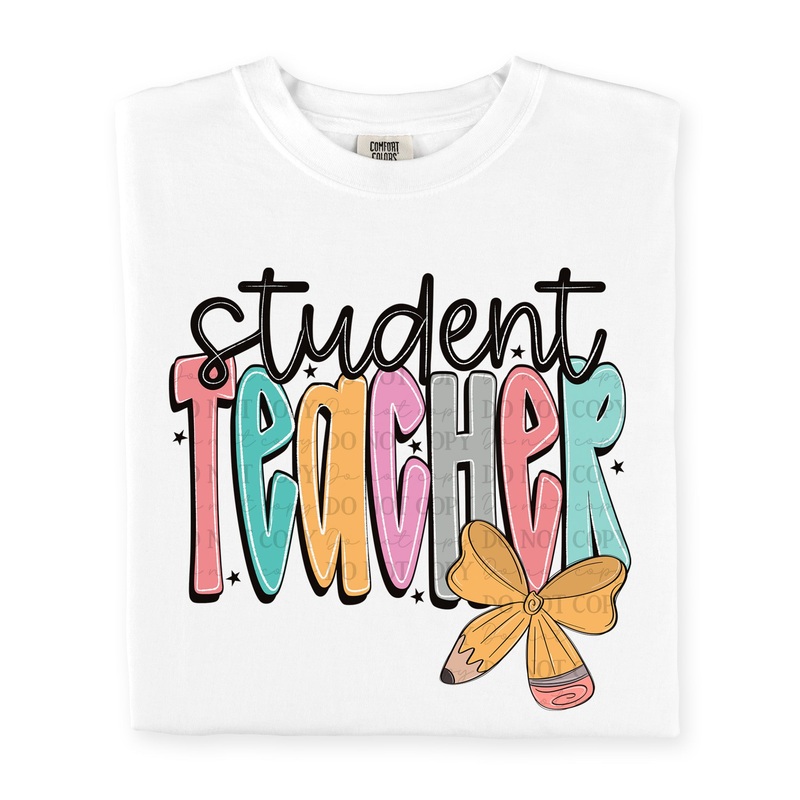 STUDENT TEACHER  DOODLE BOW|Pocket 4″|Infant 6″|Toddler 7″|Youth 8.5″|Adult 11″|Adult 12″