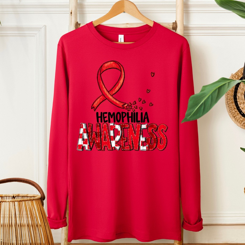 AWARENESS HEMOPHILIA BLK|Pocket 4″|Infant 6″|Toddler 7″|Youth 8.5″|Adult 11″|Adult 12″