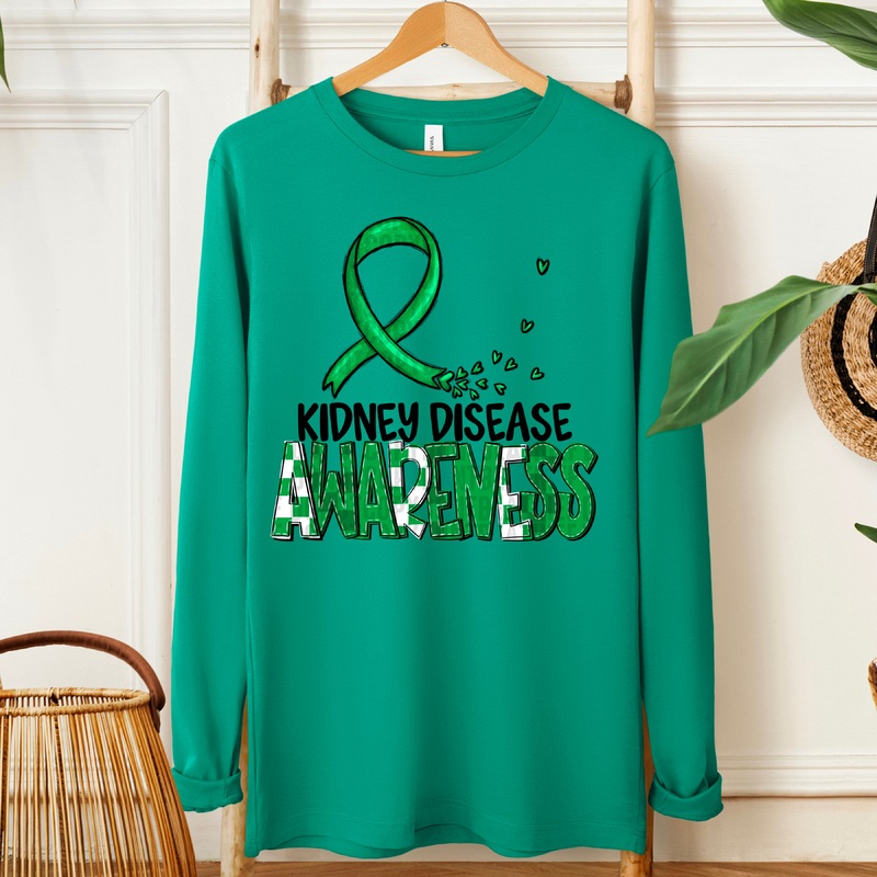 AWARENESS KIDNEY DISEASE BLK|Pocket 4″|Infant 6″|Toddler 7″|Youth 8.5″|Adult 11″|Adult 12″